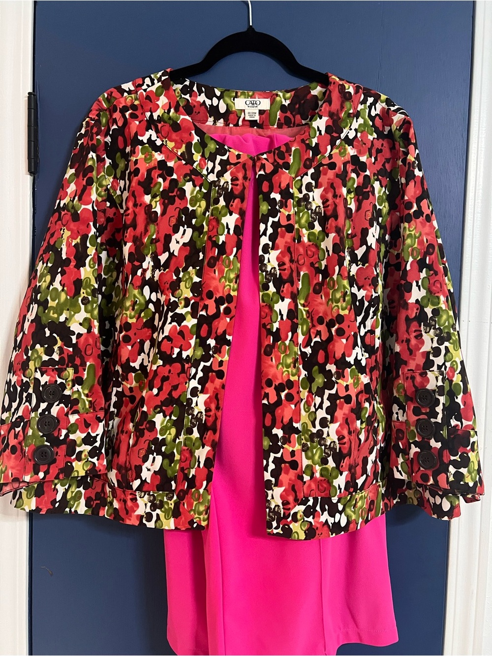 22w/24w BUNDLE Multicolor Floral Print Jacket and 2XL pink Pants